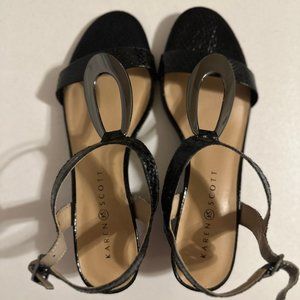 Karen Scott Carmeyy black low wedge sandals